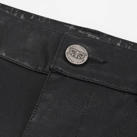 Schwarze Herren Punk Hose mit abnehmbarer Seitentasche – Devil Fashion.