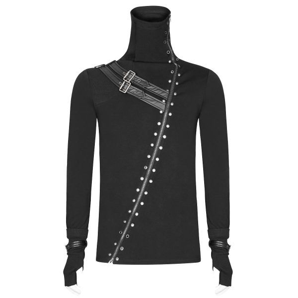 Industrial Goth Herren Shirt Jacke mit Zipper & Armstulpen.