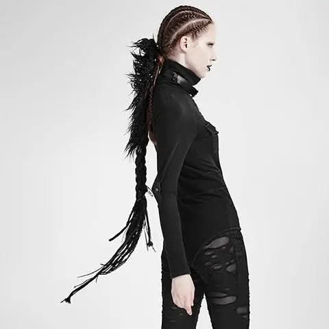Haarteil von Punk Rave im Gothic-Stil mit langem Zopf im Dreadlock-Look