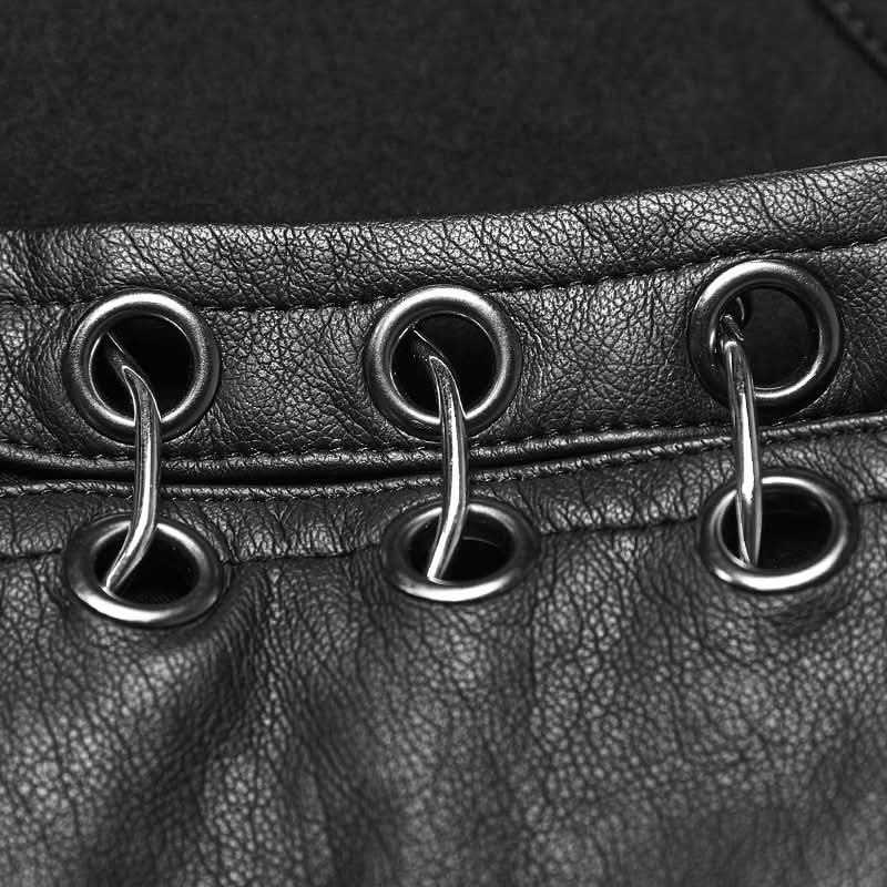 Metall-Schnallen und Kunstleder Applikationen an den Schultern – Punk Rave