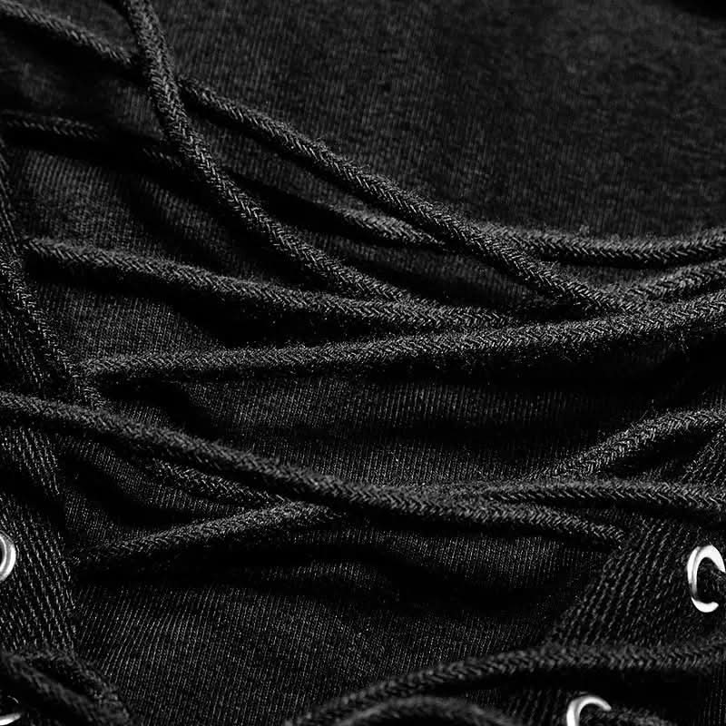 Punk Rave Gothic Hoodie Borderline mit geschlitztem Stoff und Distressed-Optik