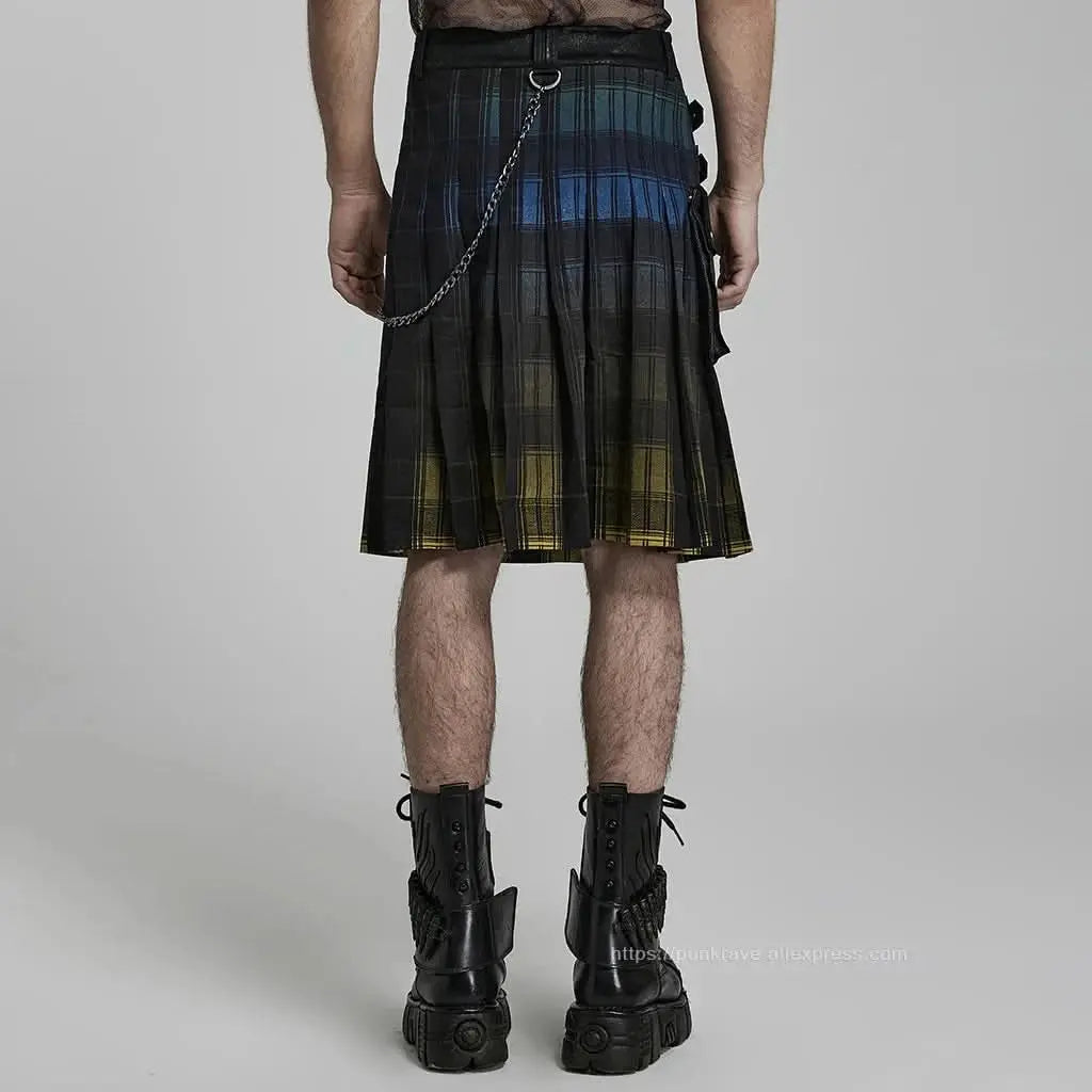 Rückenansicht des Kilts mit verstellbarer Taille und abnehmbarer Kette
