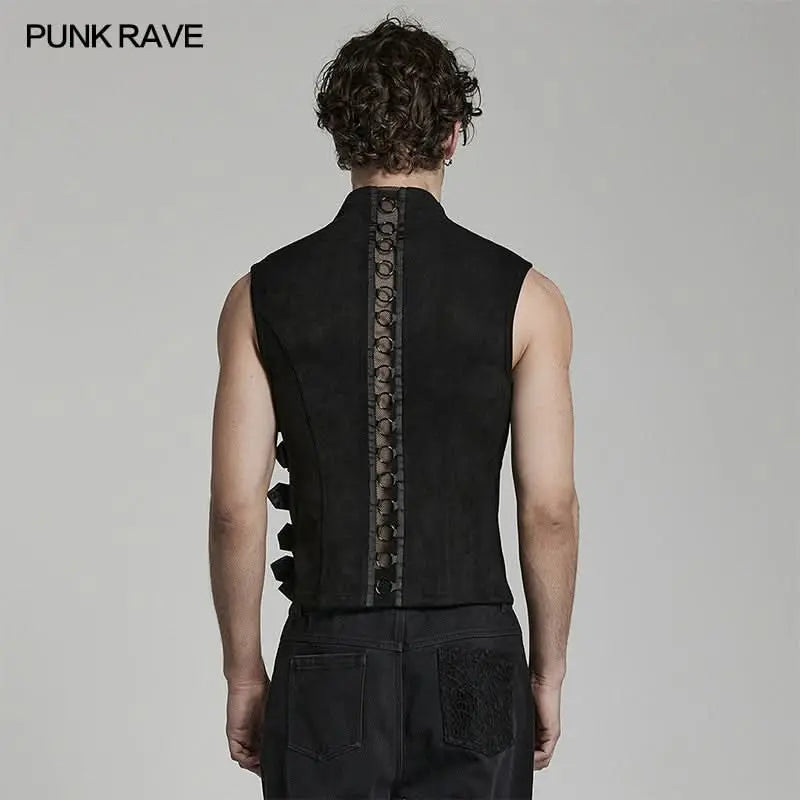 Rückenansicht mit vertikalem Netz-Einsatz und O-Ringen, futuristischer Punk-Look
