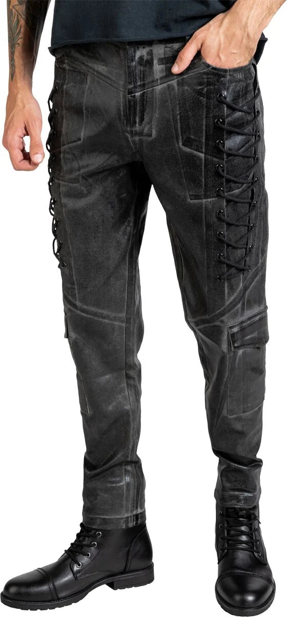 Punk Rave Herrenhose mit großen Cargo-Taschen im Dieselpunk Stil