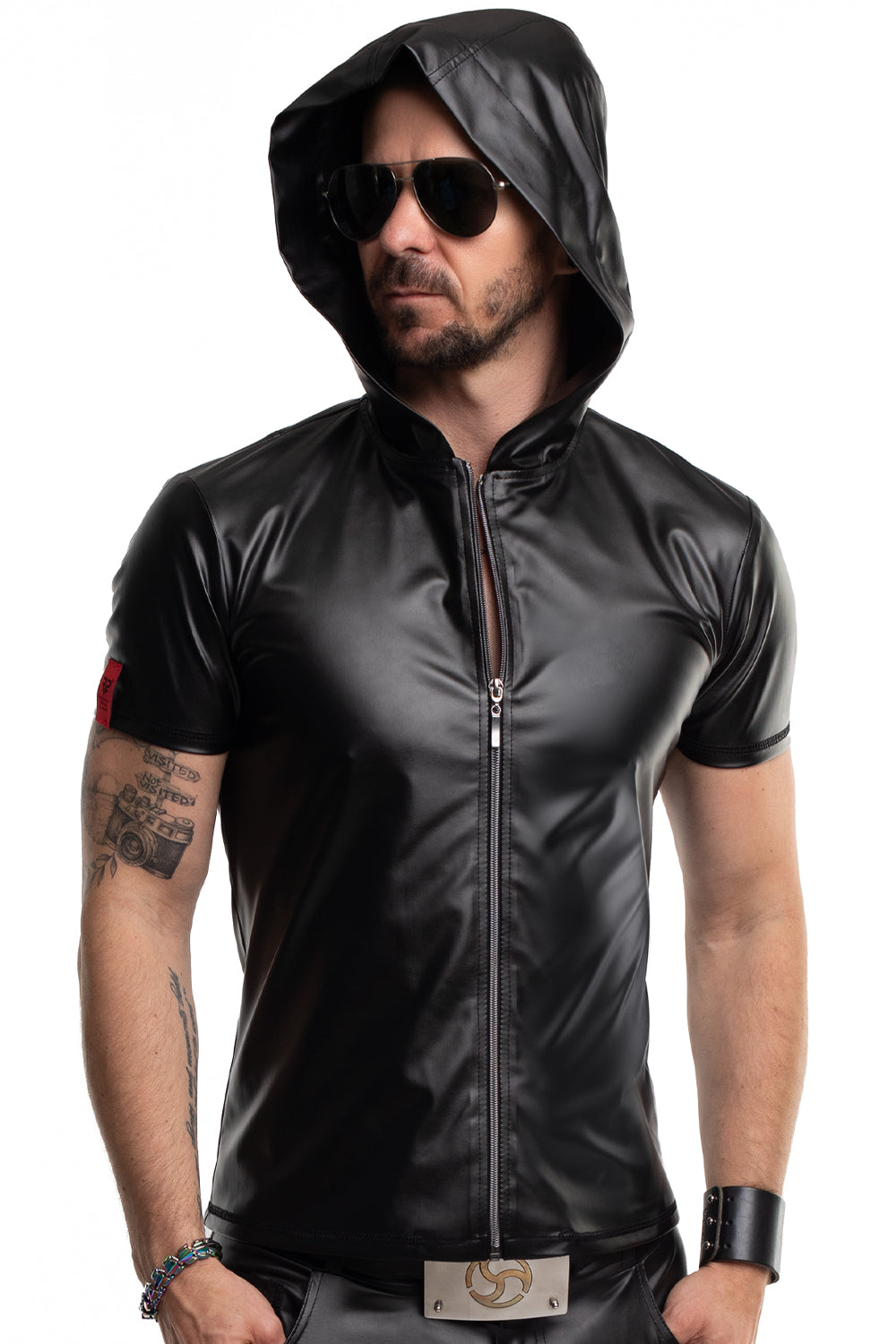 Herren Kapuzen T-Shirt RMEttore001 schwarz - 2XL-4