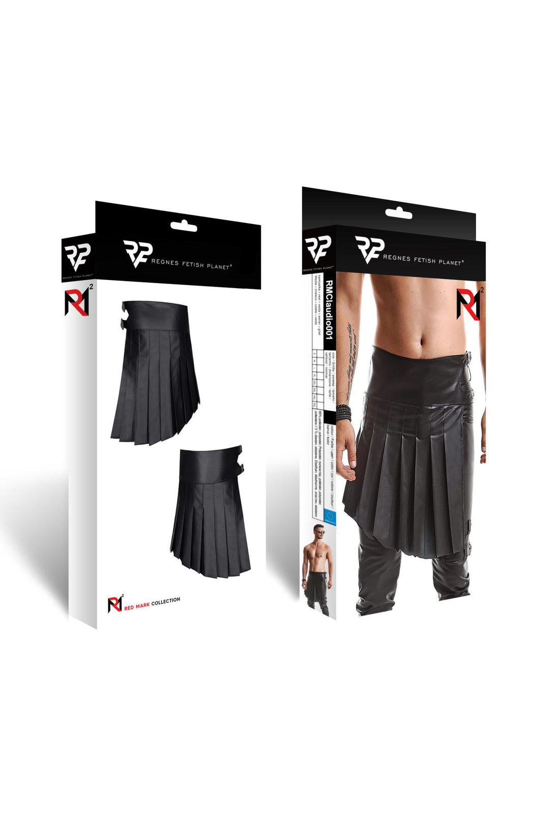 Schwarzer Wetlook-Rock im Gladiator-Stil mit Gürtel-Details – Verführerisch & Extravagant.