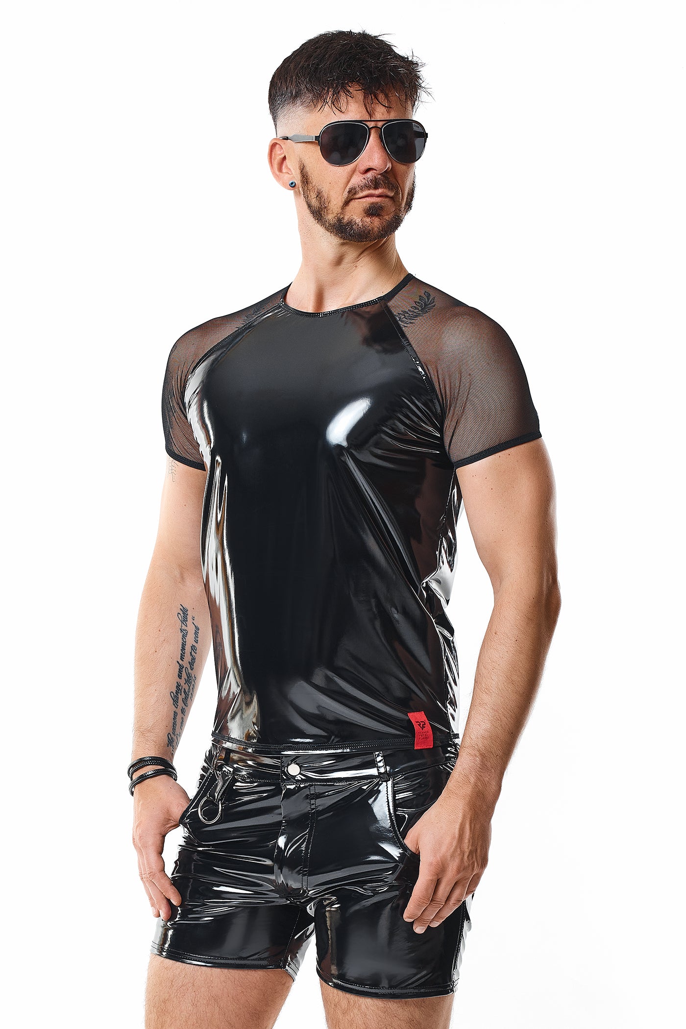 scharzes Lack Herren T-Shirt RMSanti - 2XL-4