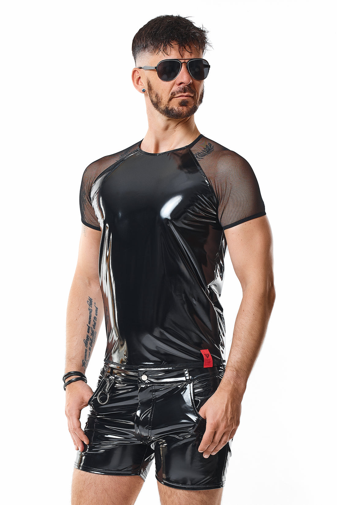 scharzes Lack Herren T-Shirt RMSanti - 2XL-4