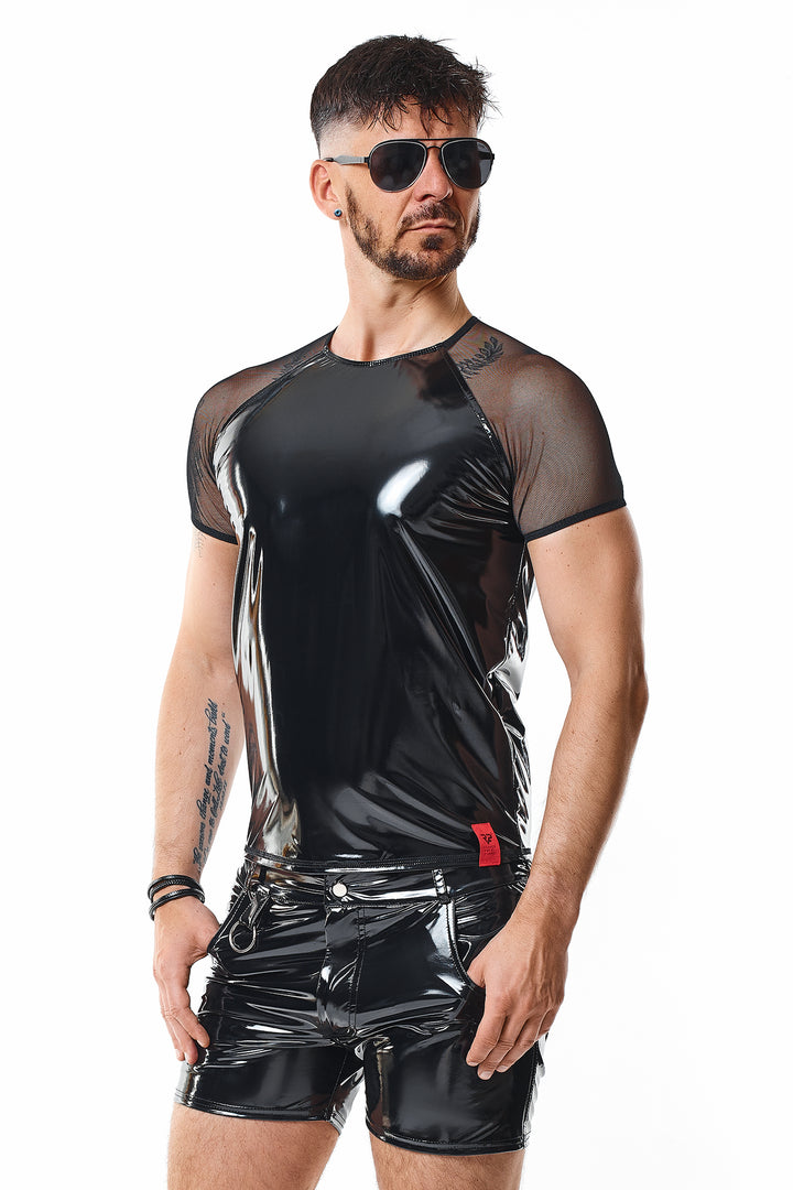 scharzes Lack Herren T-Shirt RMSanti - 2XL-4