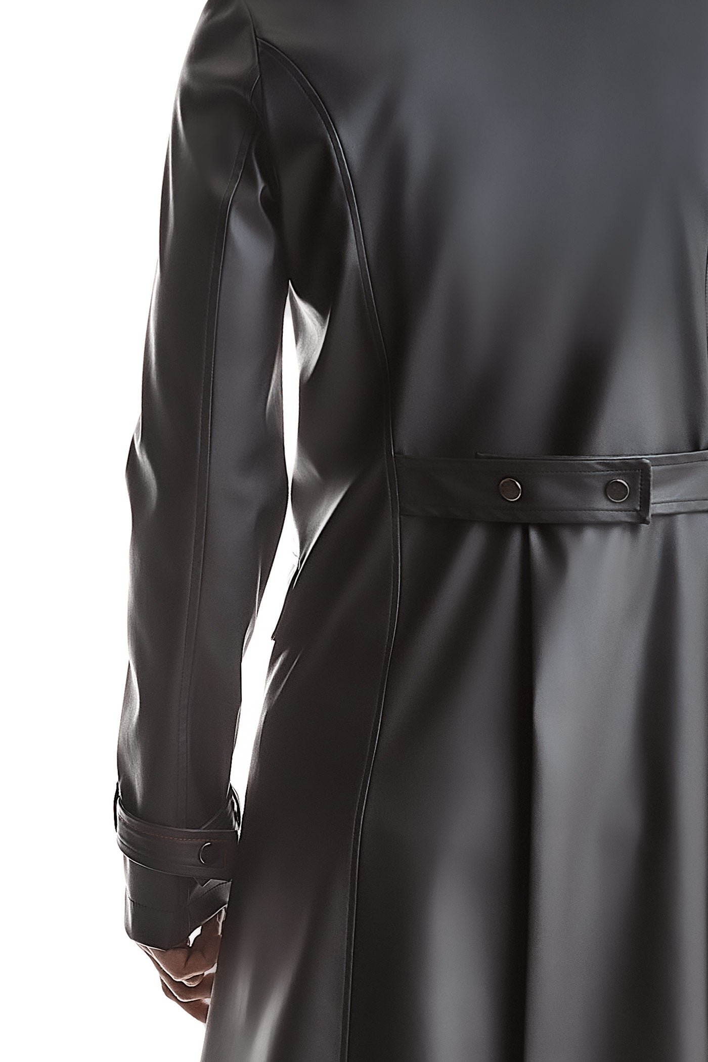 Ärmel mit Trägern und dekorativen Nieten am RFP Wetlook Mantel