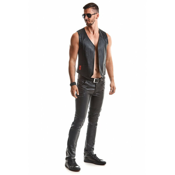 Slim-Fit Wetlook Weste Olivero – Seitenansicht
