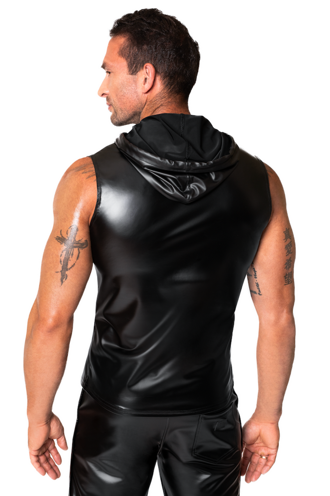 Rückenansicht ärmelloses Hoodie Noir Handmade aus Power Wetlook