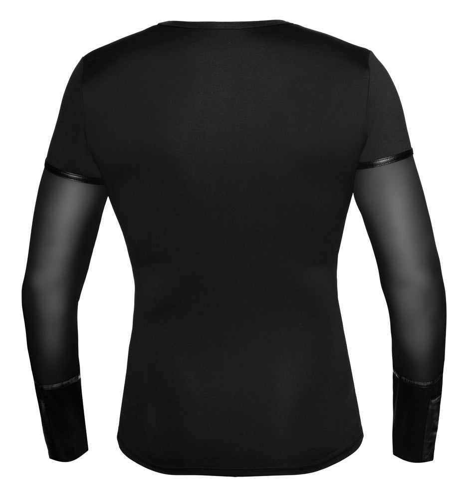 Rückansicht des enganliegenden Longsleeves im Mattlook – körpernah, bequem und dehnbar.