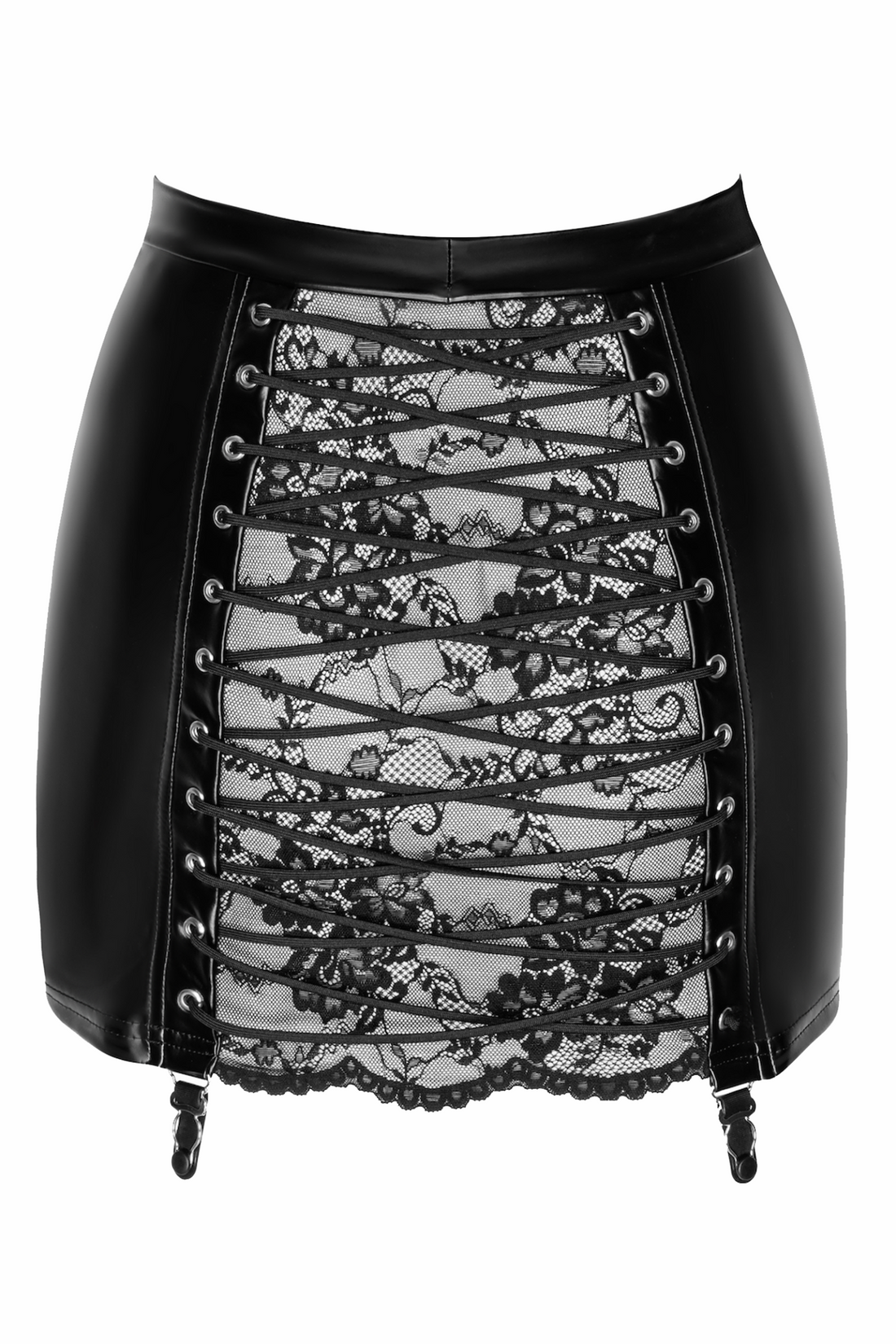 Minirock Rückseite mit elastischer Spitze & Korsettschnürung – verführerischer Look