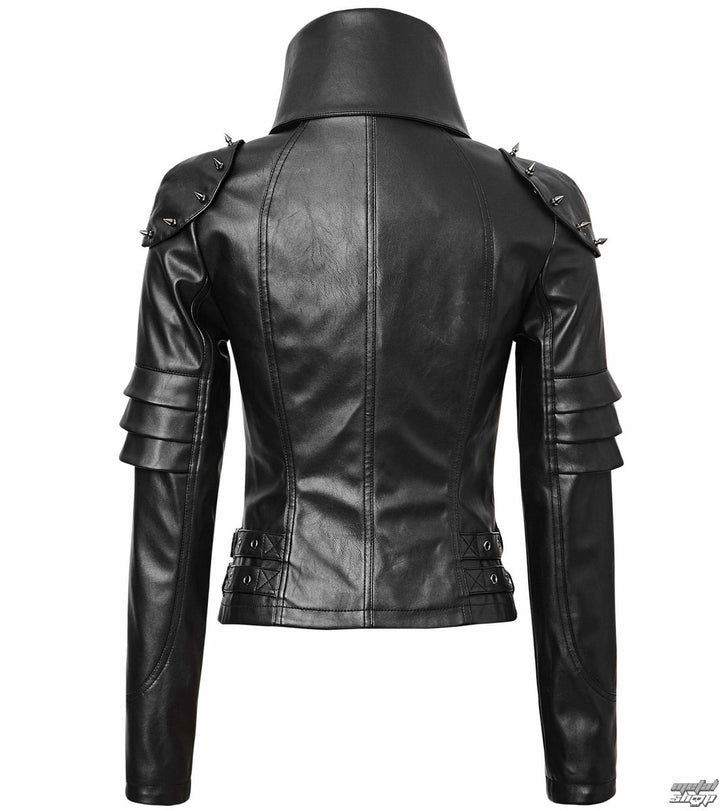 Punk Rave – Gothic Fetish Jacke „Velvet Steel“ aus veganem Leder