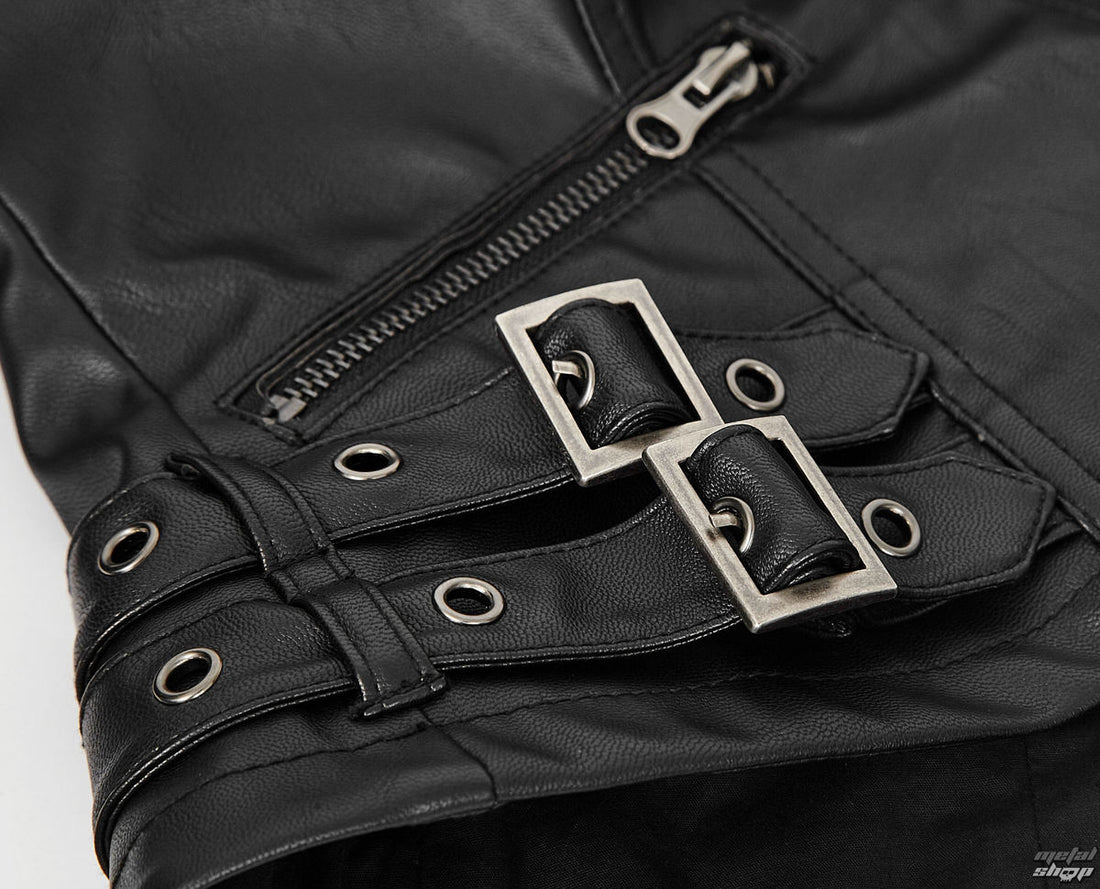 Punk Rave – Gothic Fetish Jacke „Velvet Steel“ aus veganem Leder