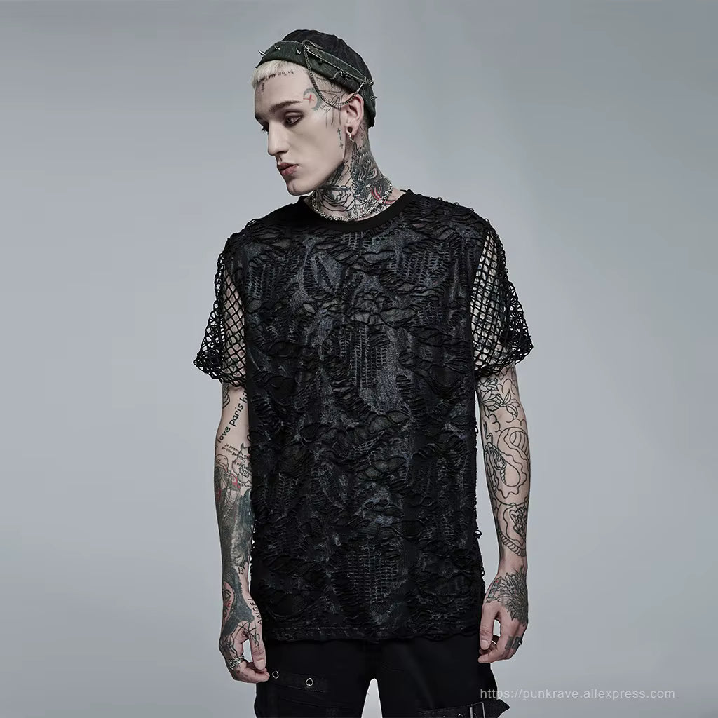 PUNK RAVE Asmodeus Basic Tee – Dystopisches Post-Apocalyptic Shirt Schwarz
