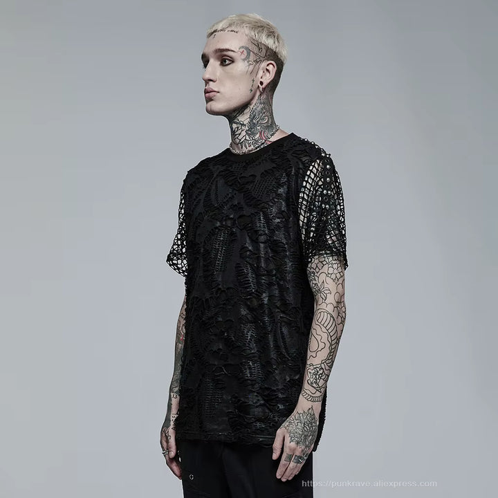 PUNK RAVE Asmodeus Basic Tee – Dystopisches Post-Apocalyptic Shirt Schwarz
