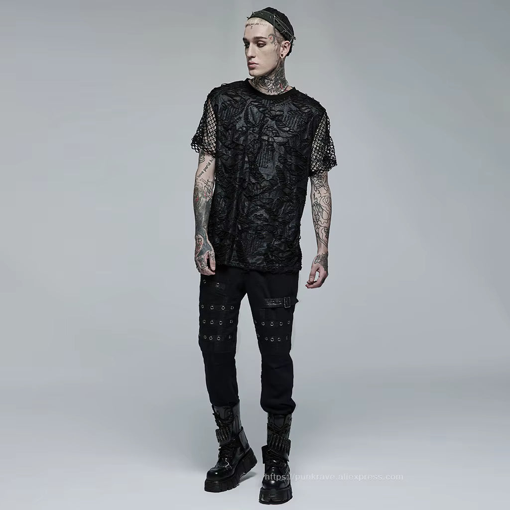 PUNK RAVE Asmodeus Basic Tee – Dystopisches Post-Apocalyptic Shirt Schwarz