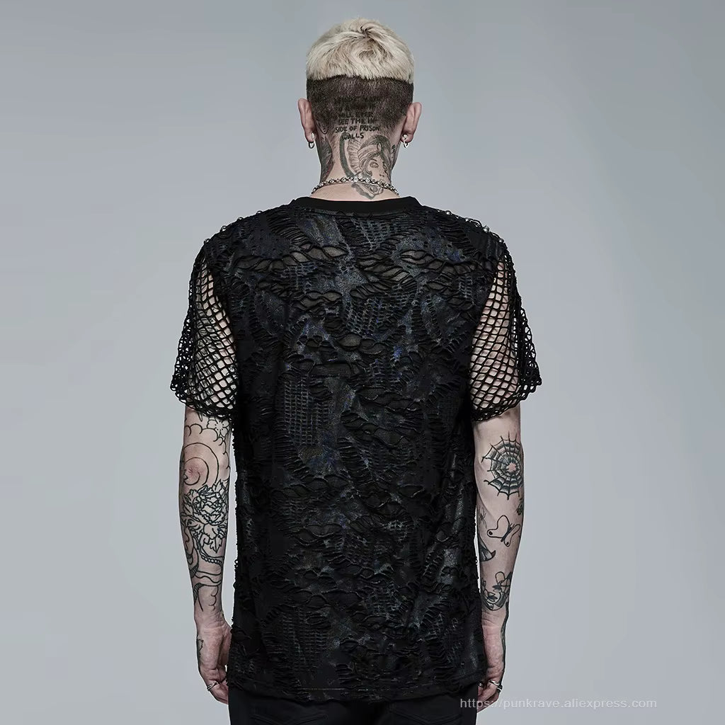 PUNK RAVE Asmodeus Basic Tee – Dystopisches Post-Apocalyptic Shirt Schwarz
