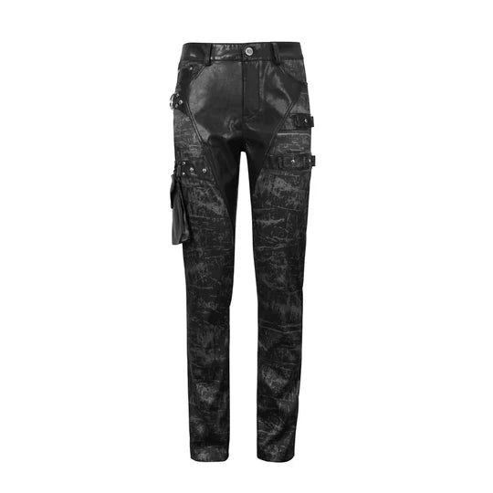 Schwarze Herren Punk Hose mit abnehmbarer Seitentasche – Devil Fashion.