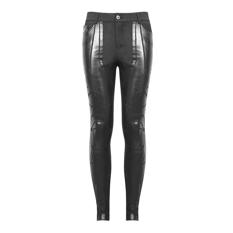Schwarze Cyberpunk Herren Hose mit Lack-Details | Devil Fashion.