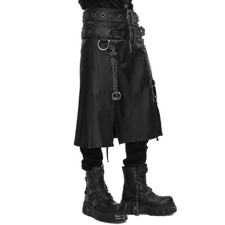 Seitenansicht des Gothic-Kilts für Herren im Punk-Stil