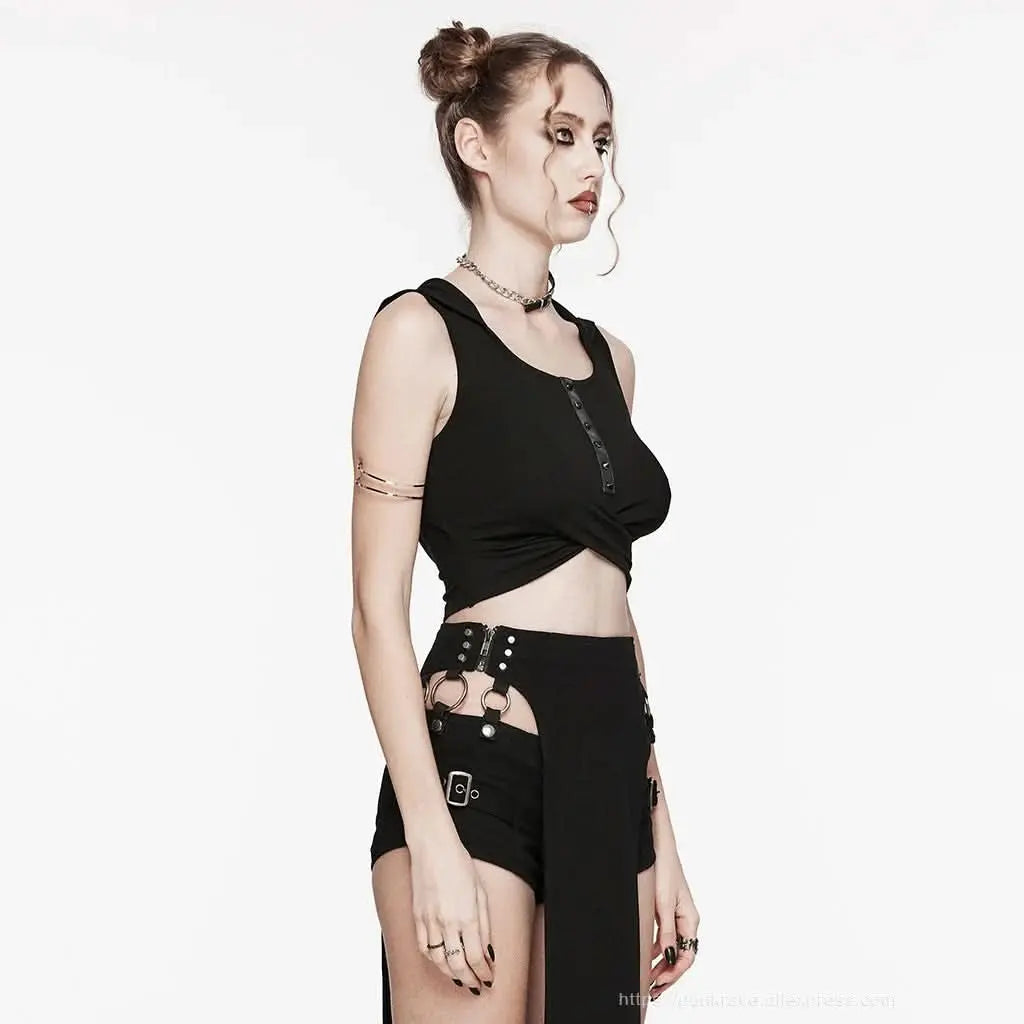 Figurbetontes Gothic Tanktop mit bauchfreiem Schnitt