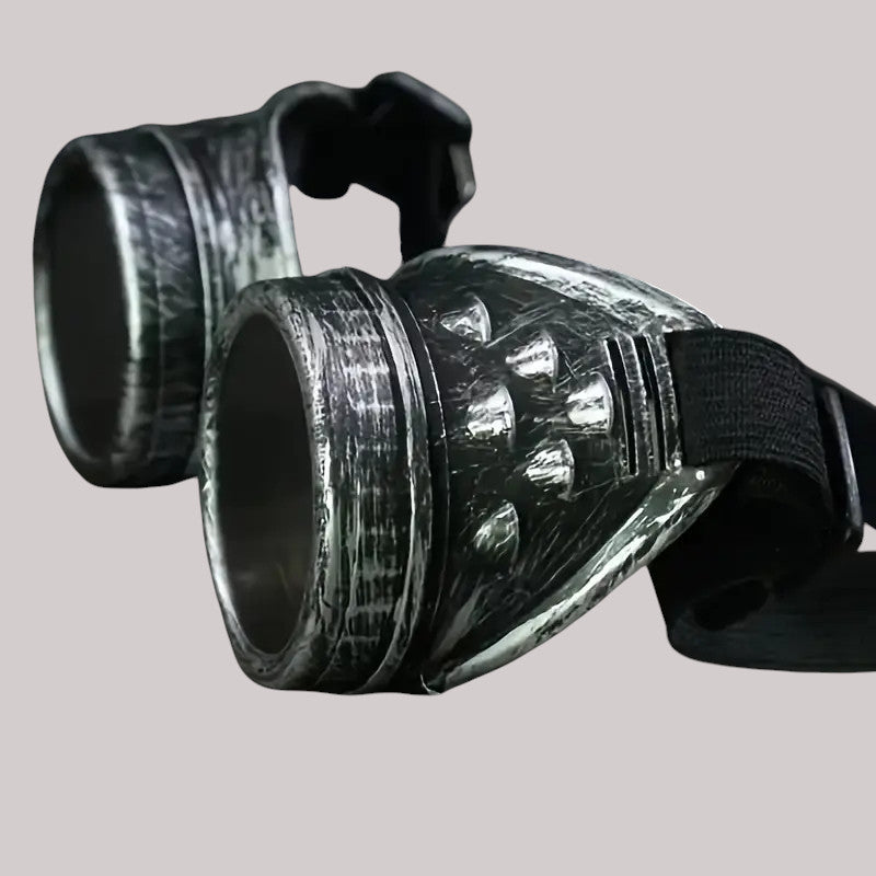 Dampfbrille, silberfarben, used-look im Steampunk-Stil - mySecretKey