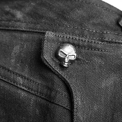 Punk Rave Jeans mit markanten Skull-Knöpfen