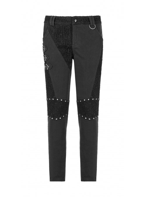 Herrenhose im Post Apocalyptic Style mit Schnallen und Netzapplikationen