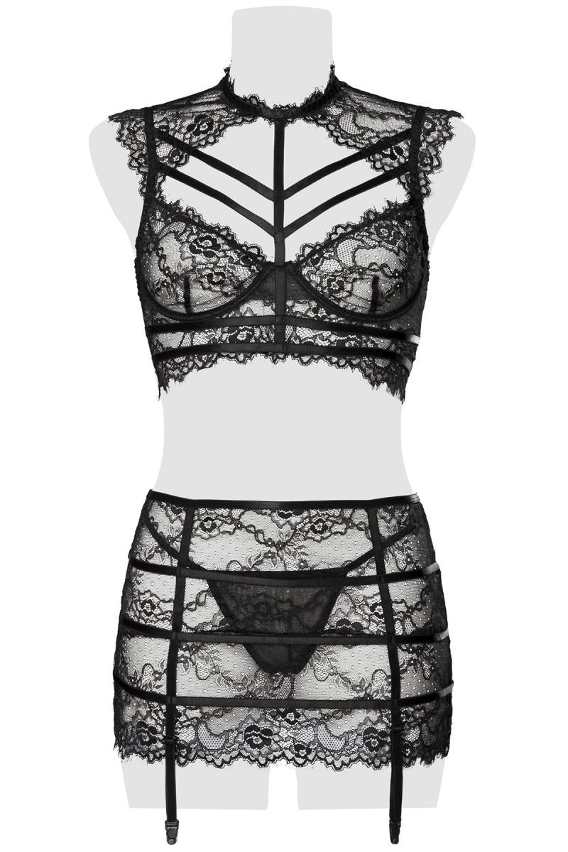 Komplettes Outfit mit Strapsen – Strümpfe separat erhältlich