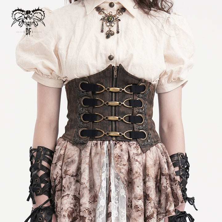 Nahaufnahme der bronzefarbenen Metall-Details und Ornament-Verzierungen