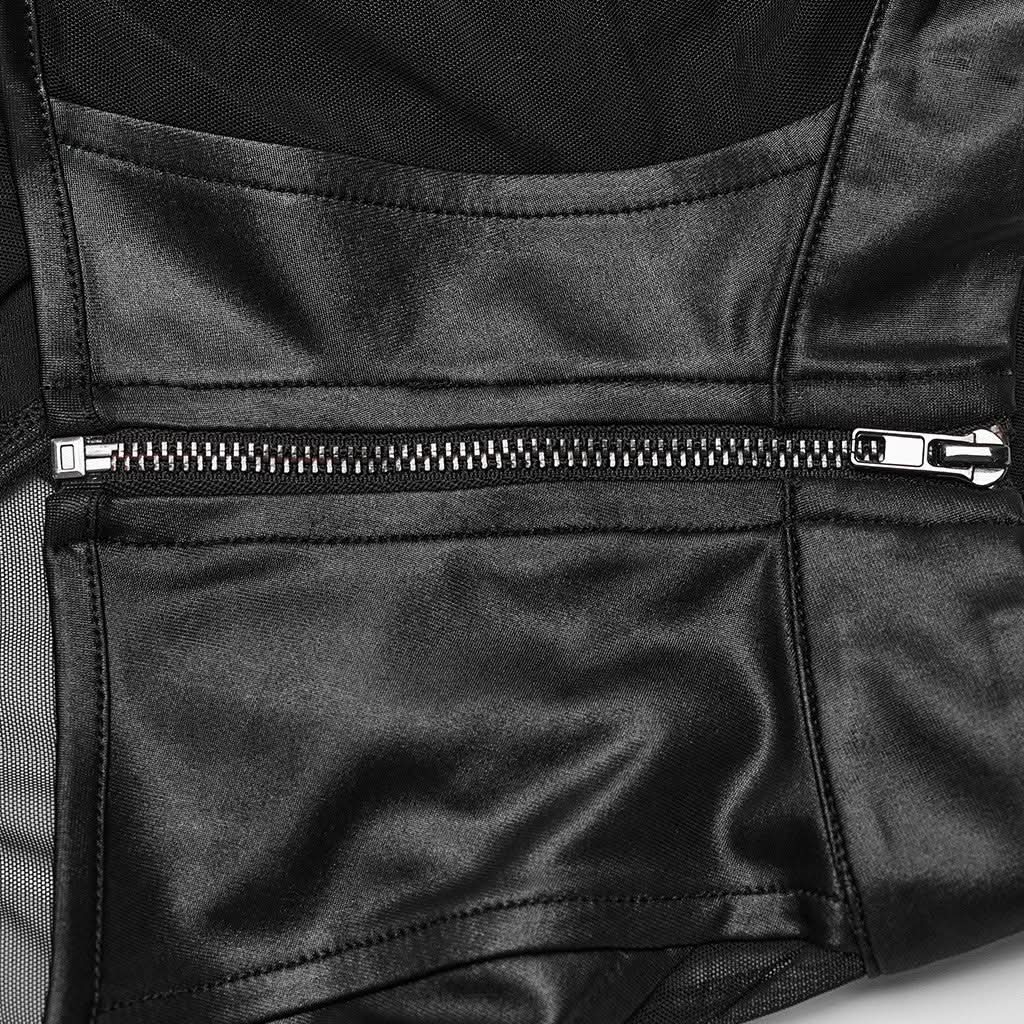 Kleiner Stehkragen mit seitlichem Reißverschluss, sexy Gothic Look