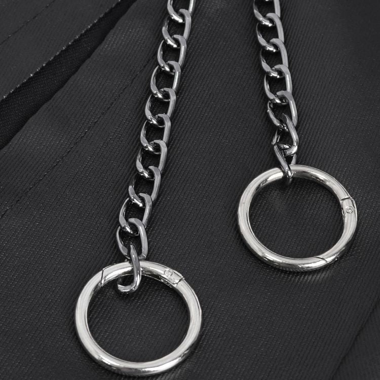 Schwarzer Kilt in Lederoptik aus Baumwolle-Viskose-Mischung