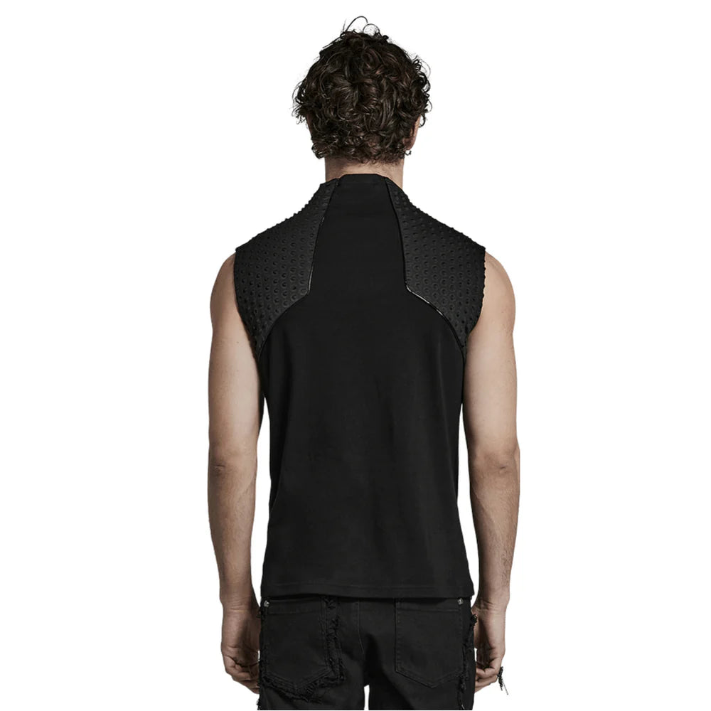 Cyber-Goth Tank Top Captain – Futuristisches Herren Top von Punk Rave.