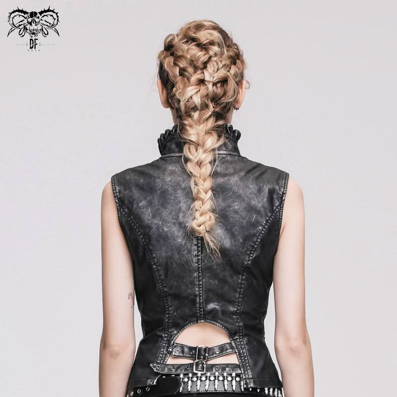 Devil Fashion Steampunk Kunstleder Weste