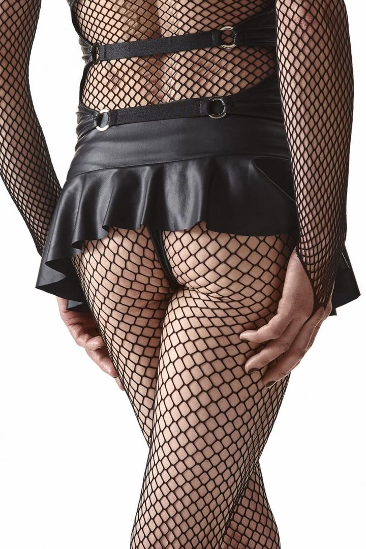 Elastischer Minirock aus Wetlook-Material für Crossdresser