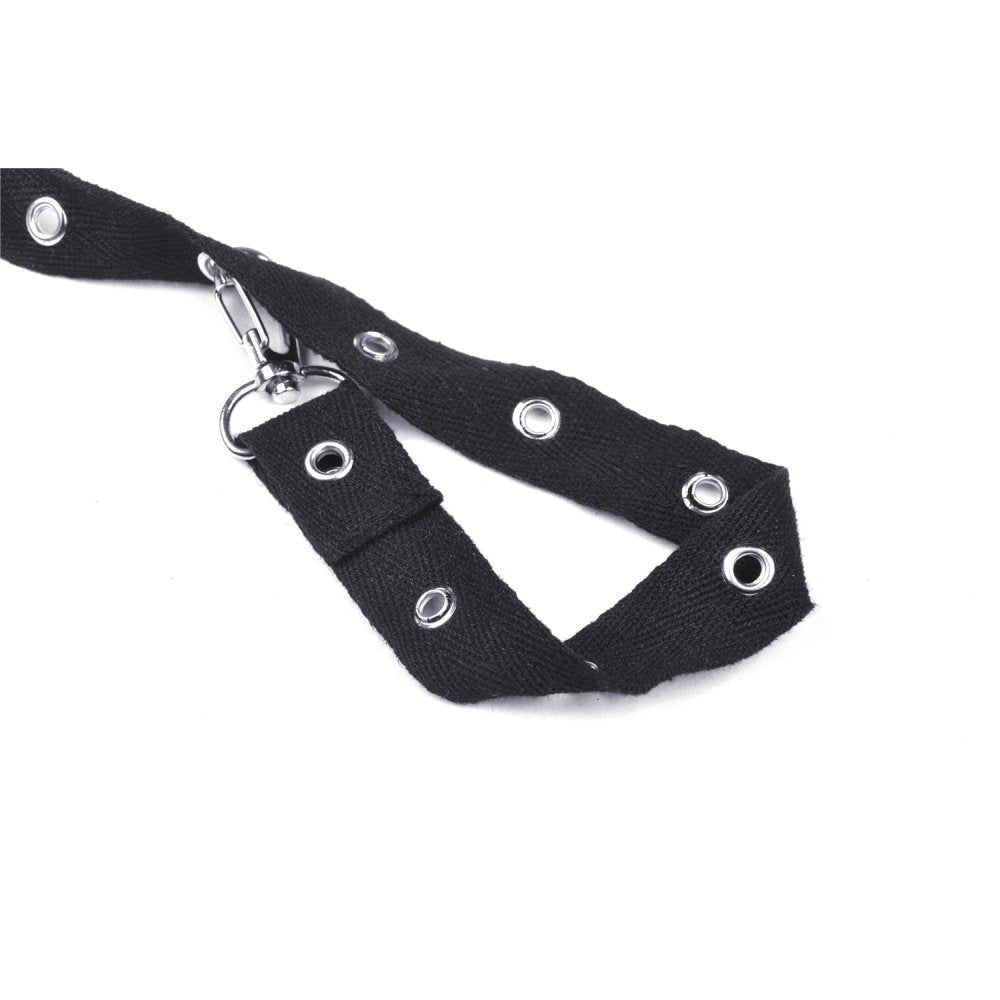 Kurzer Rock mit integriertem Beinharness, abnehmbarer Tasche und Taillengürtel –gothic Club-Outfit und auffälliges Partyoutfit - Harness mit Karabiner