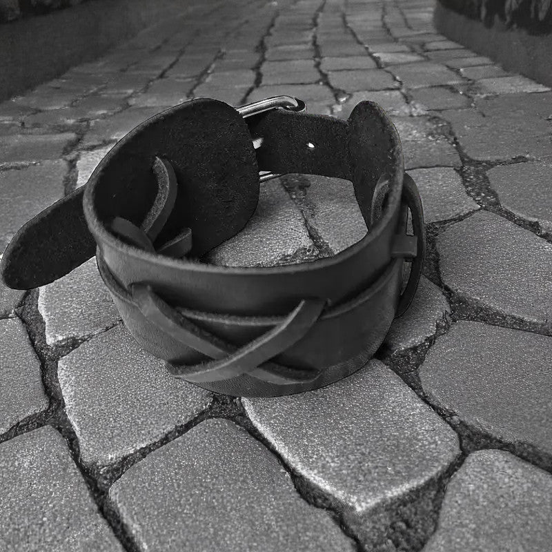 Armband aus Kunstleder mit Lederbändern, gekreuzt - mysecretkey