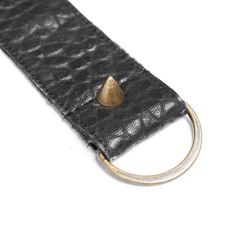 Gothic Harness Skirt – Schwarzer Steampunk Käfigrock aus Kunstleder.