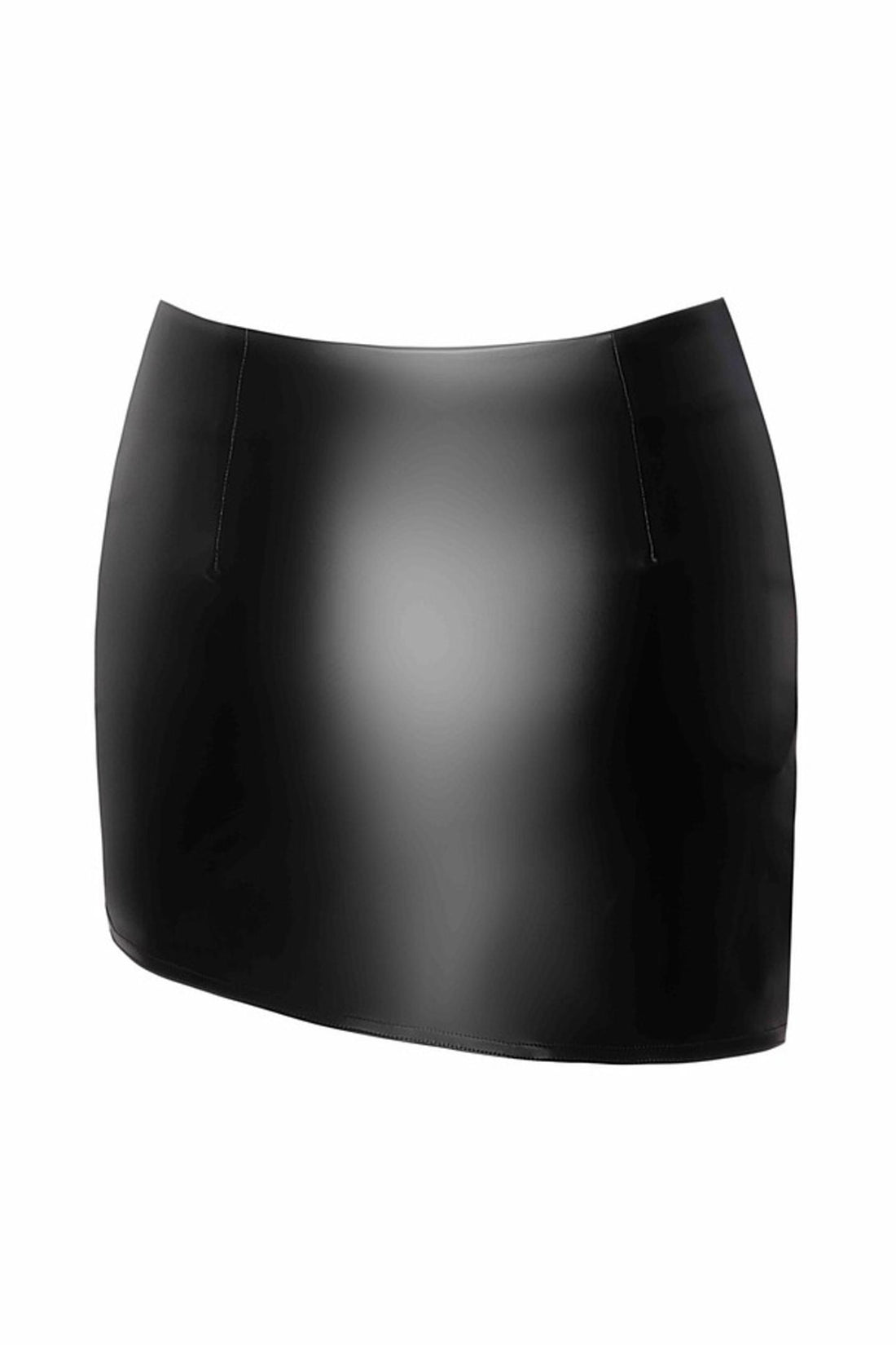 Noir Handmade Minirock F305 im Wetlook mit asymmetrischem Saum