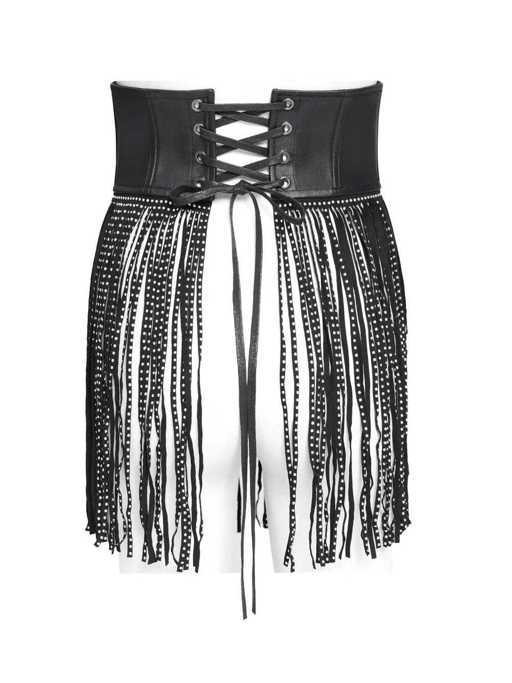 Devil Fashion – Gothic Underbust-Korsett „Eclipse Fringe Underbust“ mit Fransen & Nieten