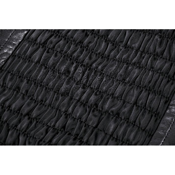 Schwarze Taillencorsage mit silbernem Reißverschluss vorne und dekorativen Schnallen und Raffung am Rücken - mySecretkey