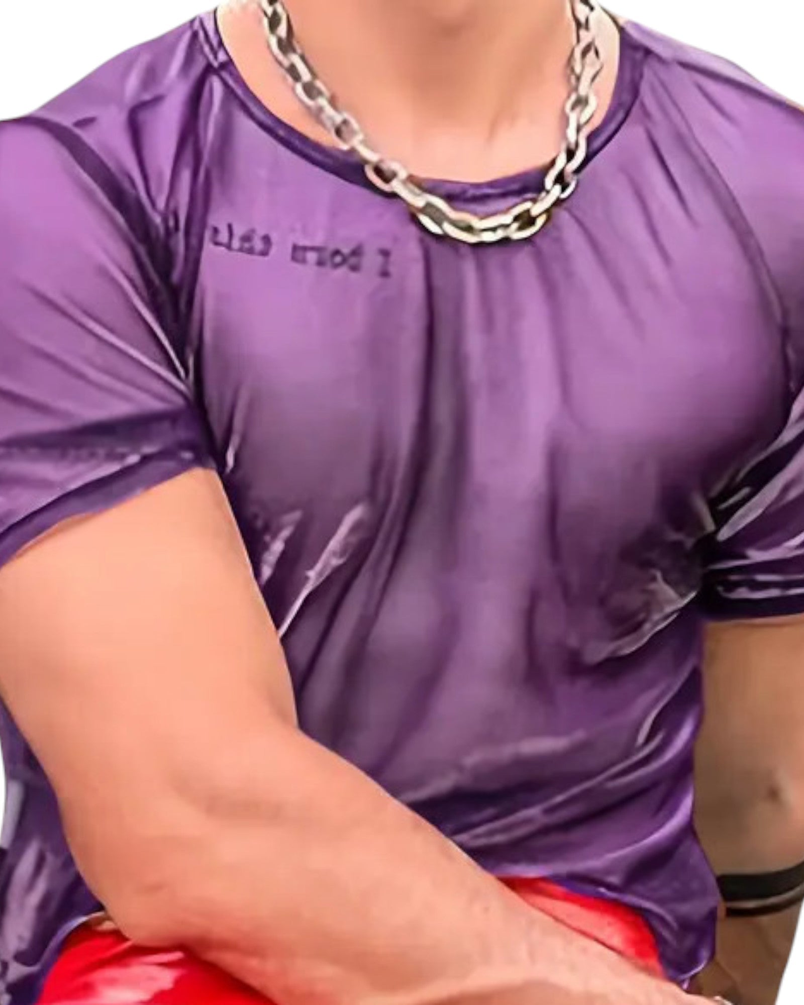 Detailansicht: Abstraktes Muster auf irisierendem Stoff