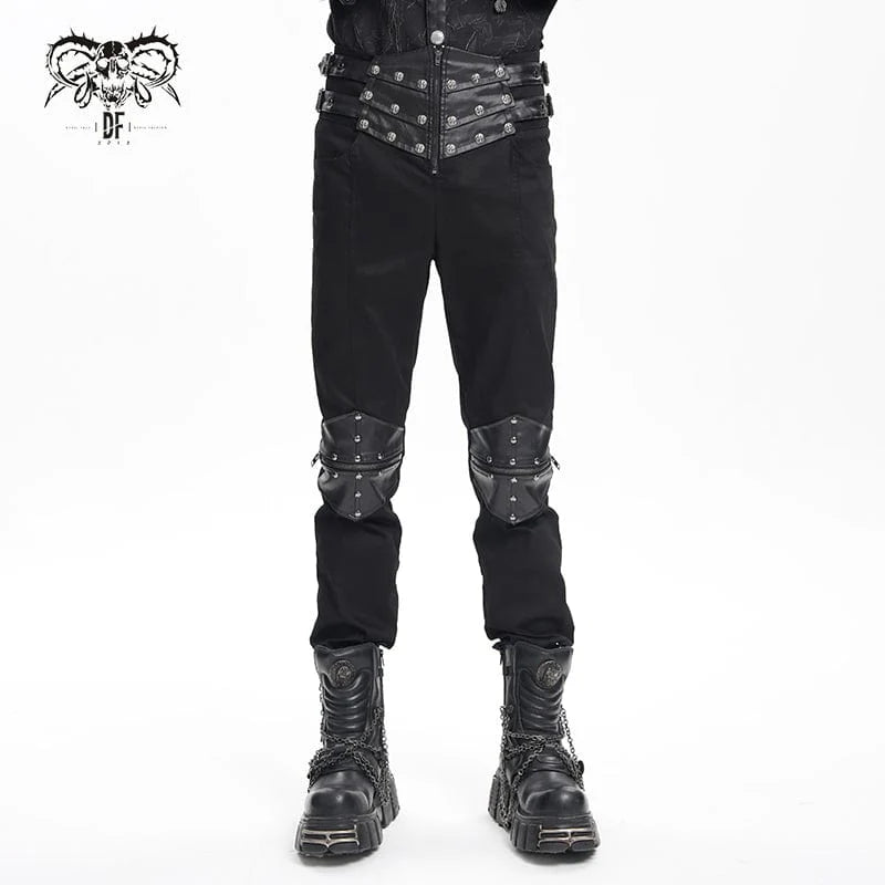 Nightbound – Gothic Buckle-up Studded Trousers