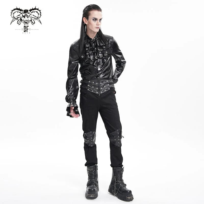 Nightbound – Gothic Buckle-up Studded Trousers