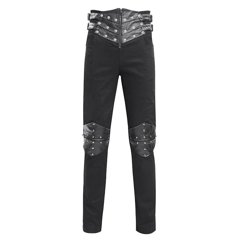 Nightbound – Gothic Buckle-up Studded Trousers