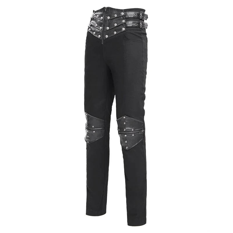 Nightbound – Gothic Buckle-up Studded Trousers