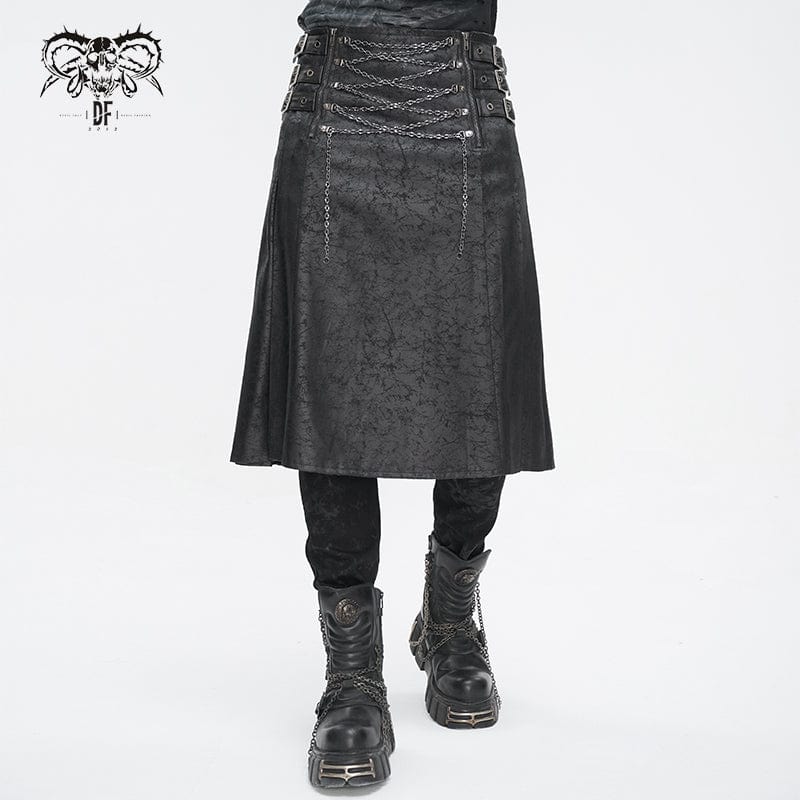 Iron Reign – Gothic Multi-Buckle Kilt für Männer